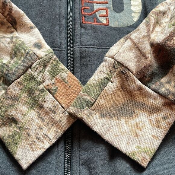 CABELAS camo boys hooded JACKET medium Fleece Lining - Picture 4 of 11